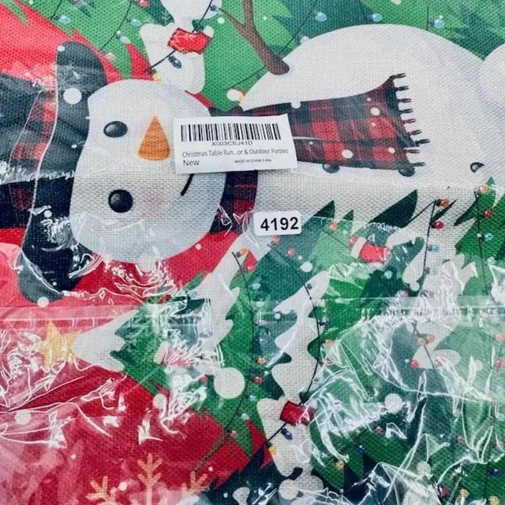 Snowman Christmas Table Runner Holiday Decorations Christmas Tree Multicolor